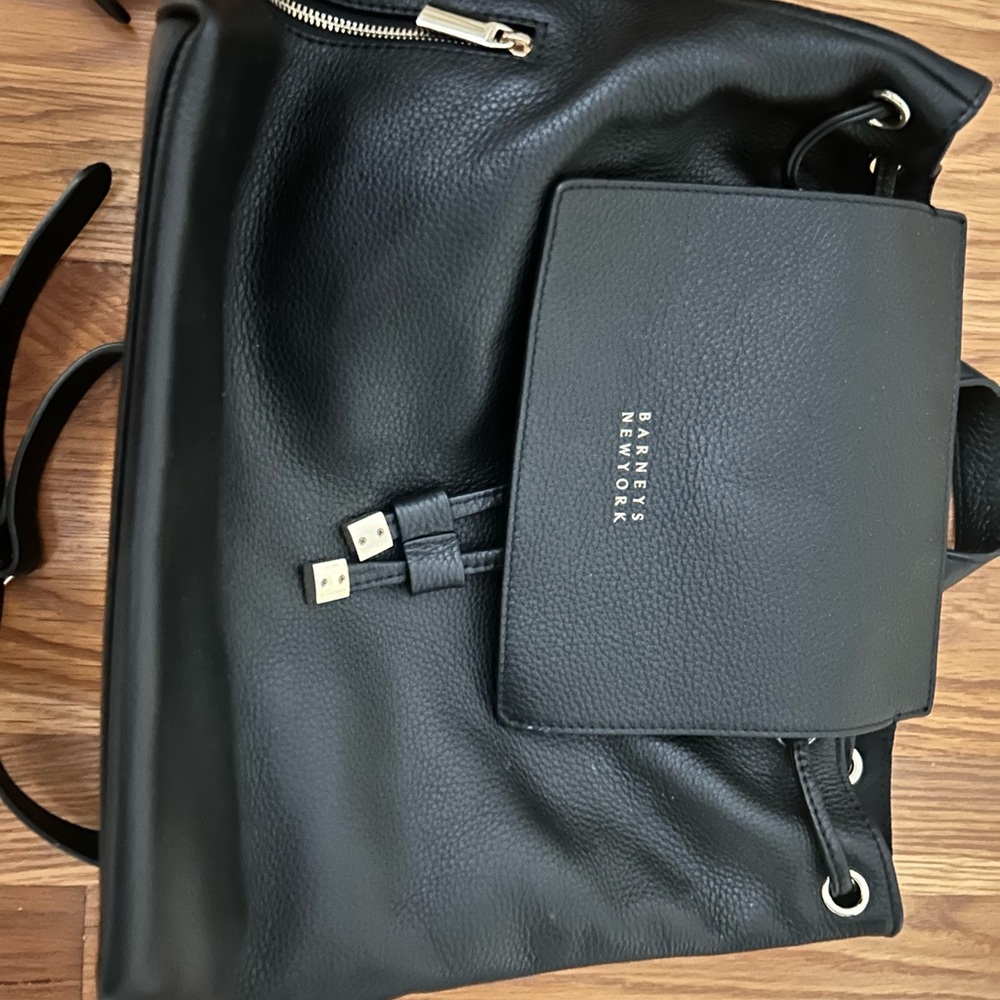 Barneys New York Black Leather Men's Bag